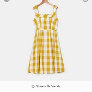 Yellow plaid dress